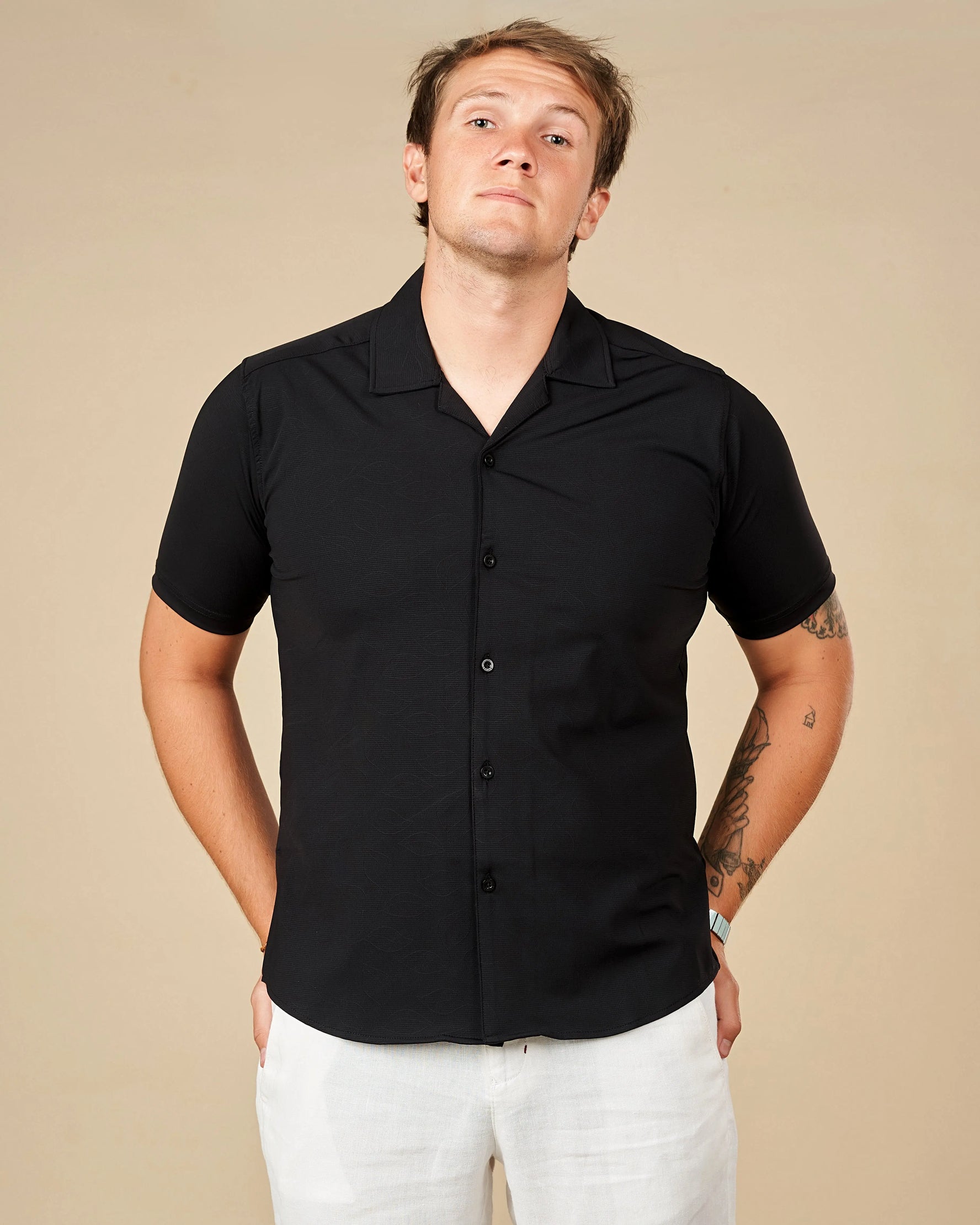 Legacy London Cuban Collar Performance Shirt Black / XL - Legacy London