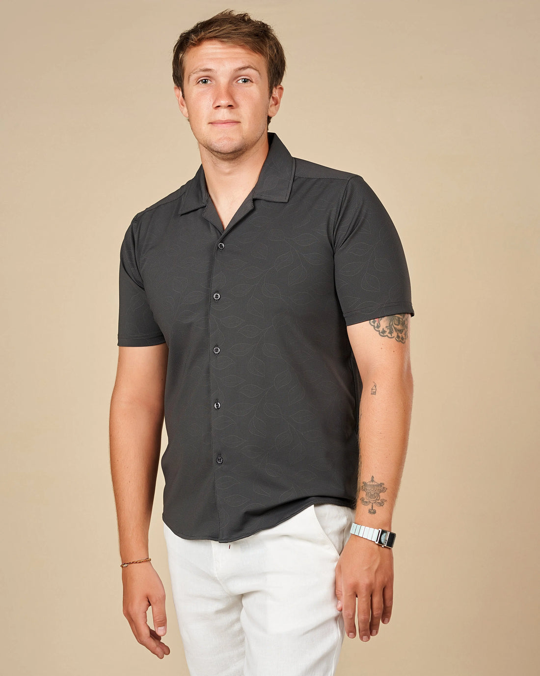 Legacy London Cuban Collar Performance Shirt Dark Gray / XL - Legacy London