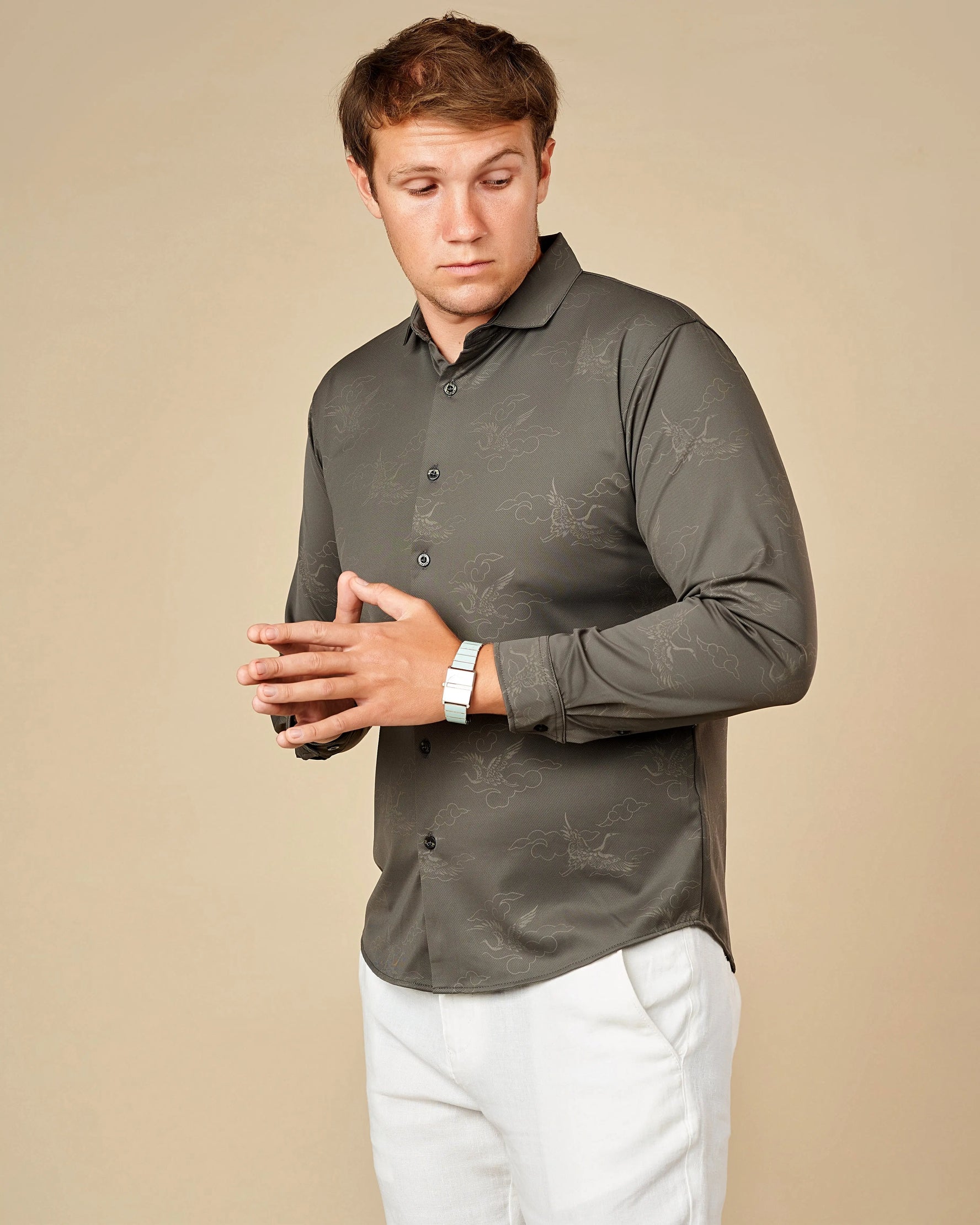 Legacy Premium Long-Sleeved Button-Down Shirt Gray / XL - LCY London