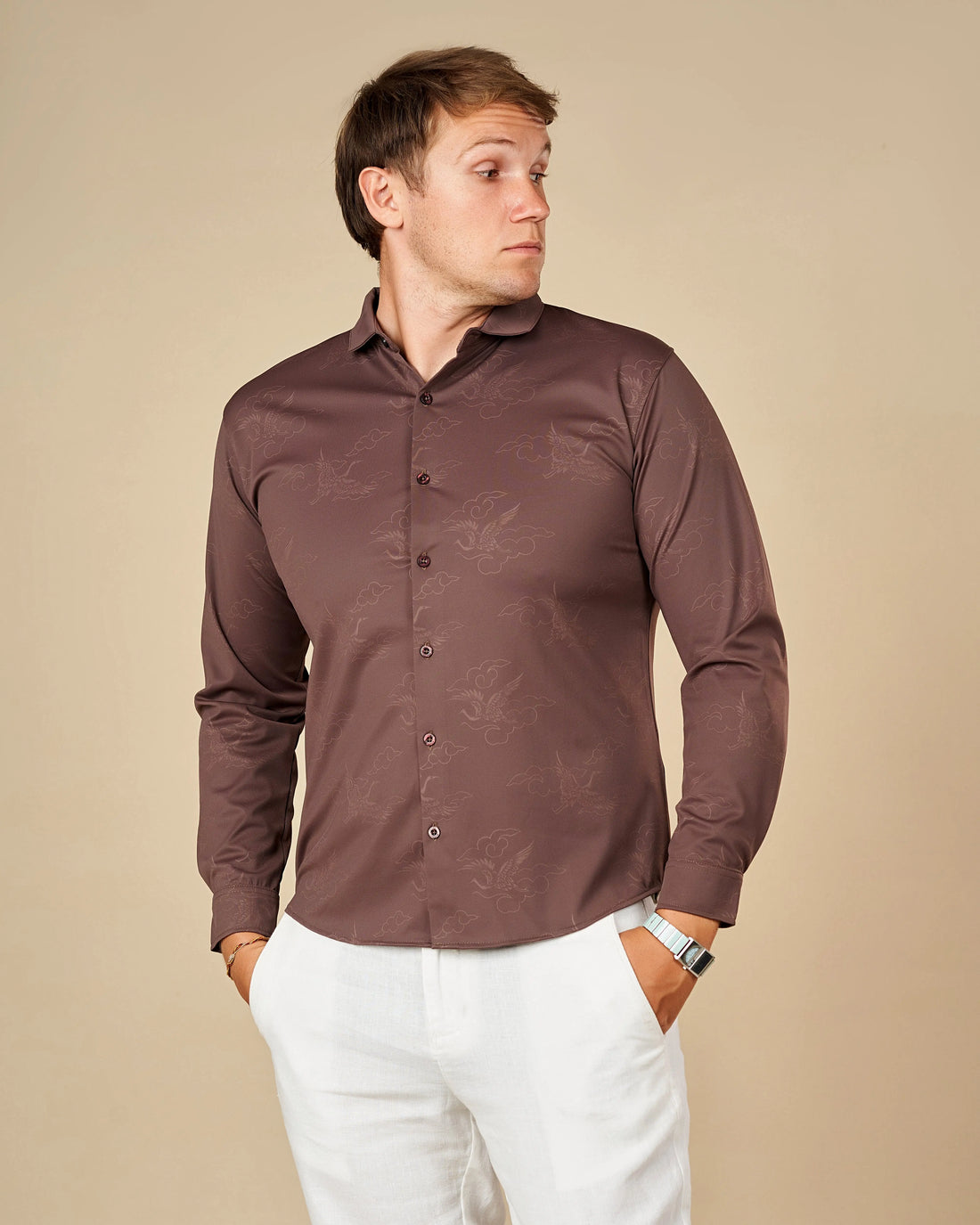 Legacy Premium Long-Sleeved Button-Down Shirt Dark Brown / XL - LCY London