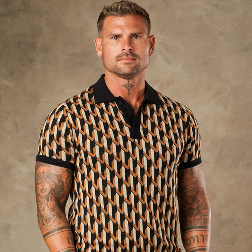 Majolica Geometric Jacquard Polo  - Legacy London
