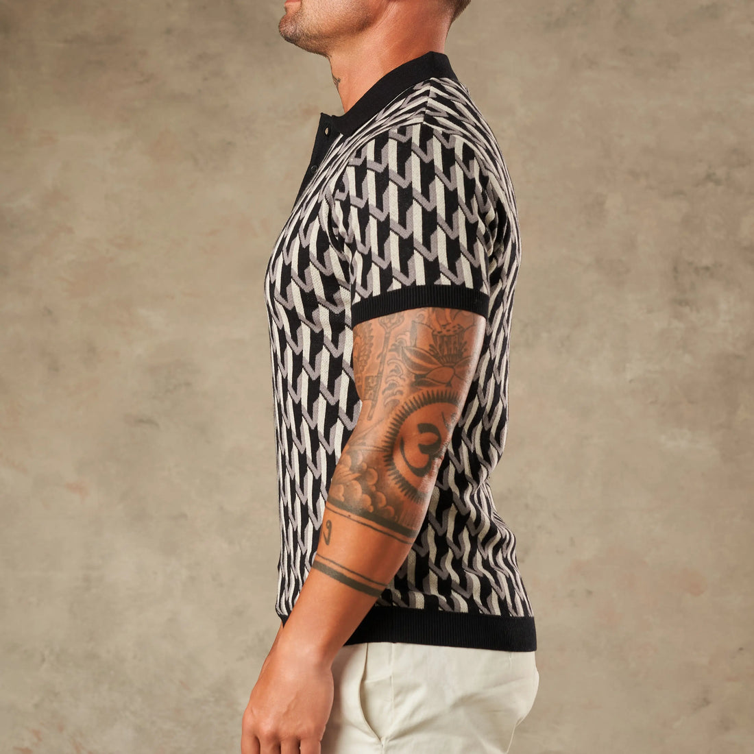 Majolica Geometric Jacquard Polo - Legacy London