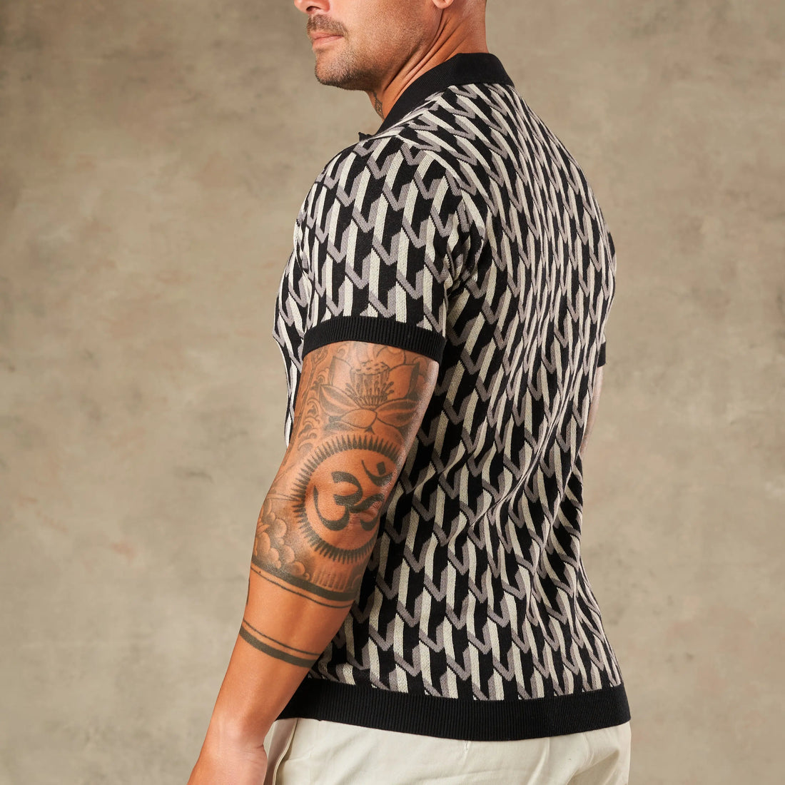 Majolica Geometric Jacquard Polo - Legacy London