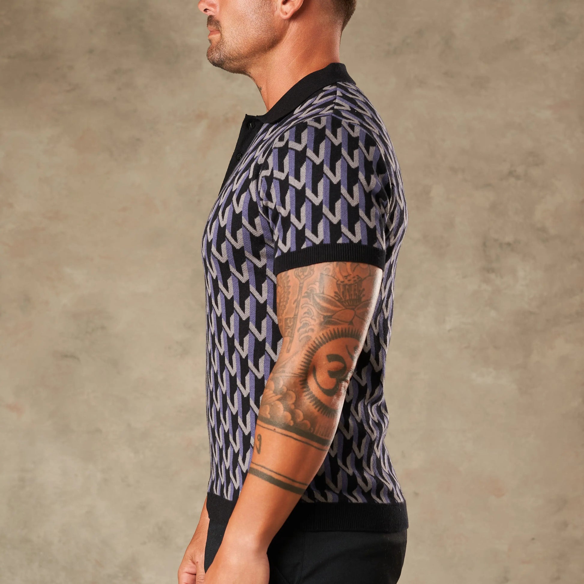 Majolica Geometric Jacquard Polo - Legacy London