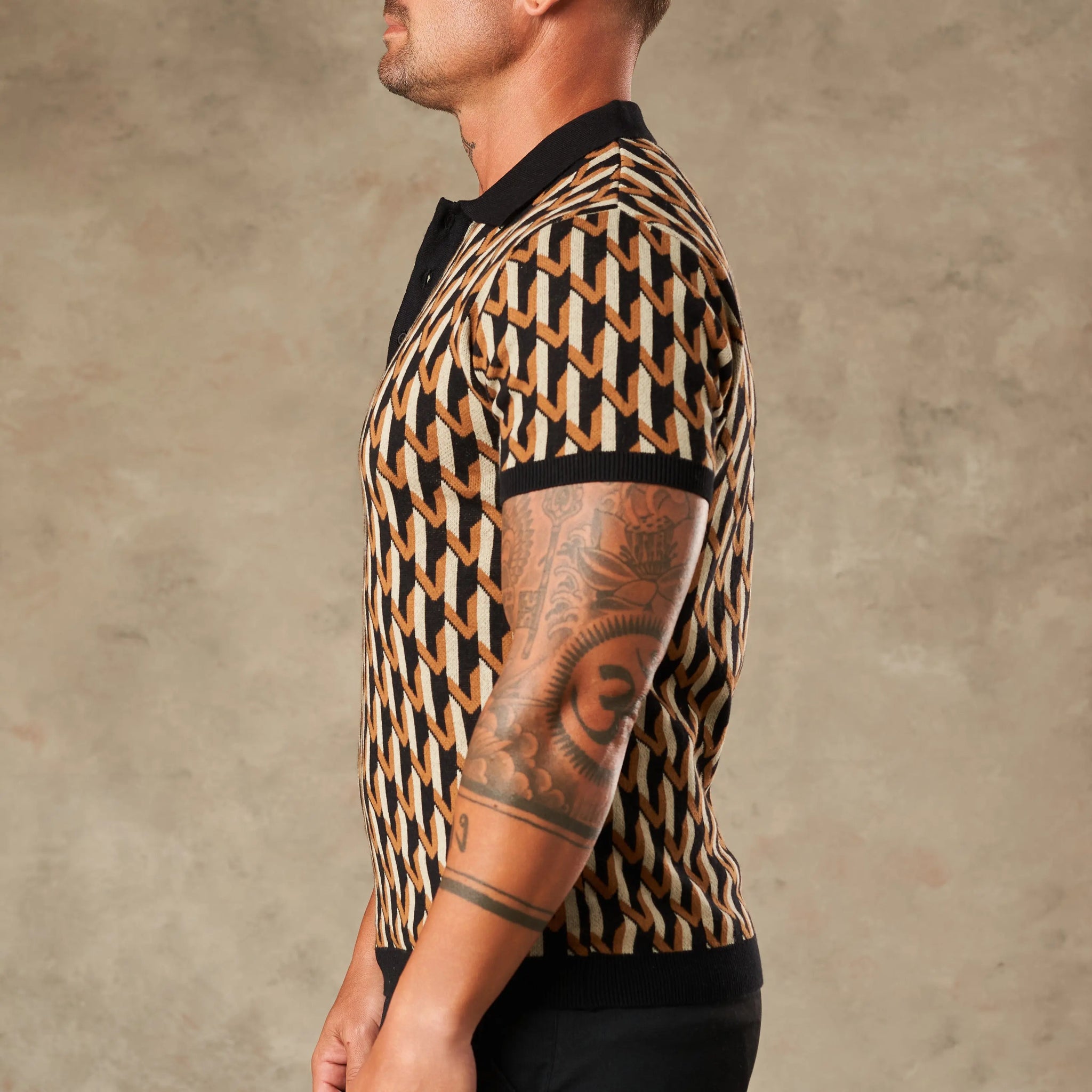 Majolica Geometric Jacquard Polo - Legacy London