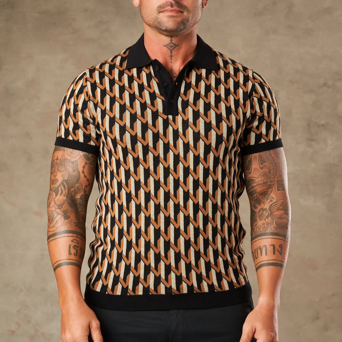 Majolica Geometric Jacquard Polo - Legacy London