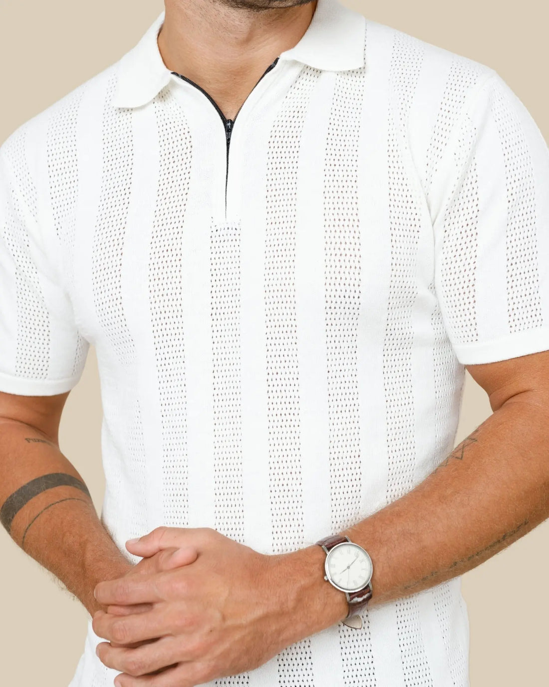 Milano Textured Zipper Polo Legacy London