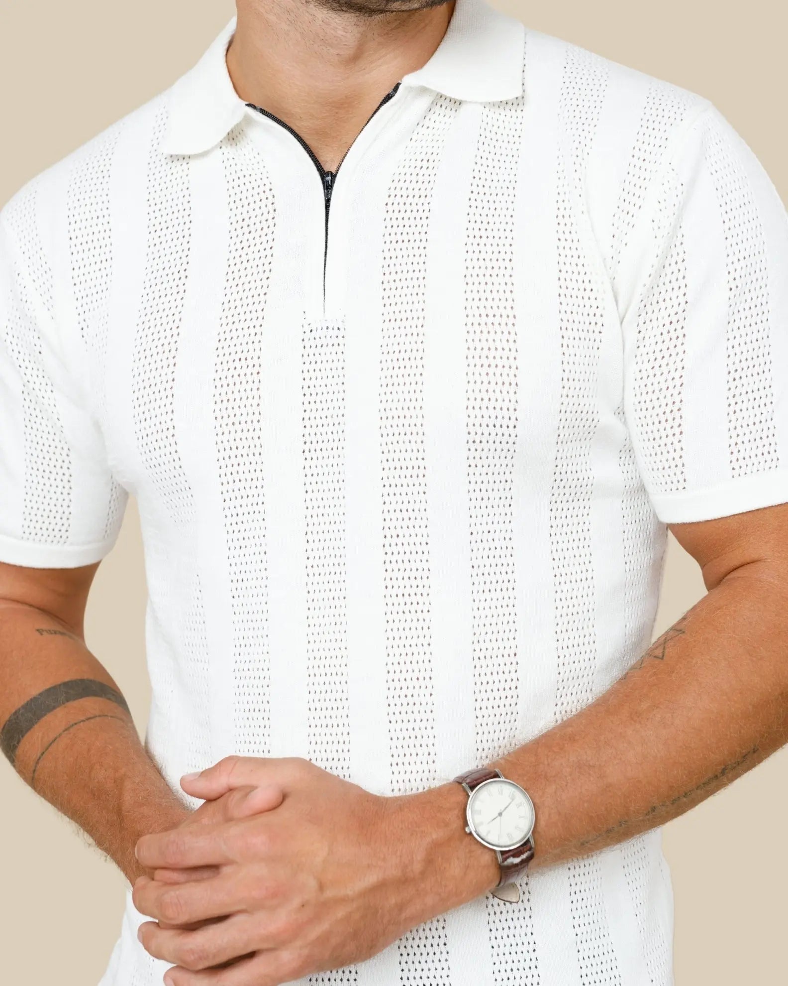 Milano Textured Zipper Polo Legacy London