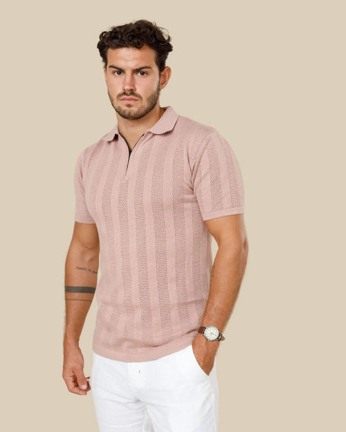 Milano Textured Zipper Polo Legacy London