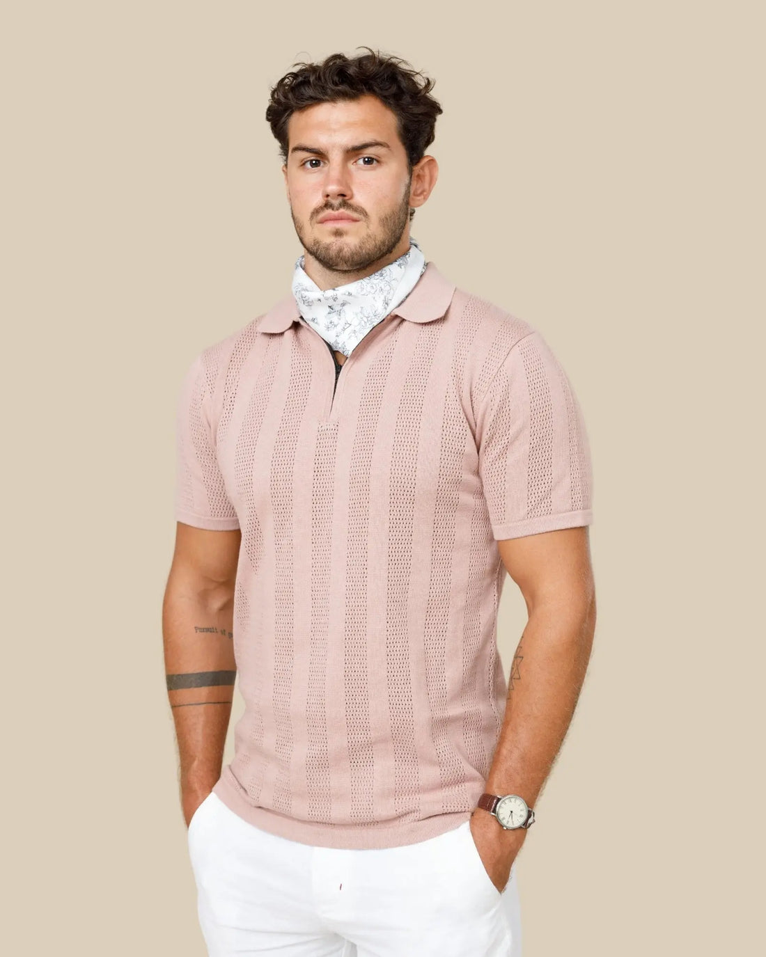 Milano Textured Zipper Polo Legacy London
