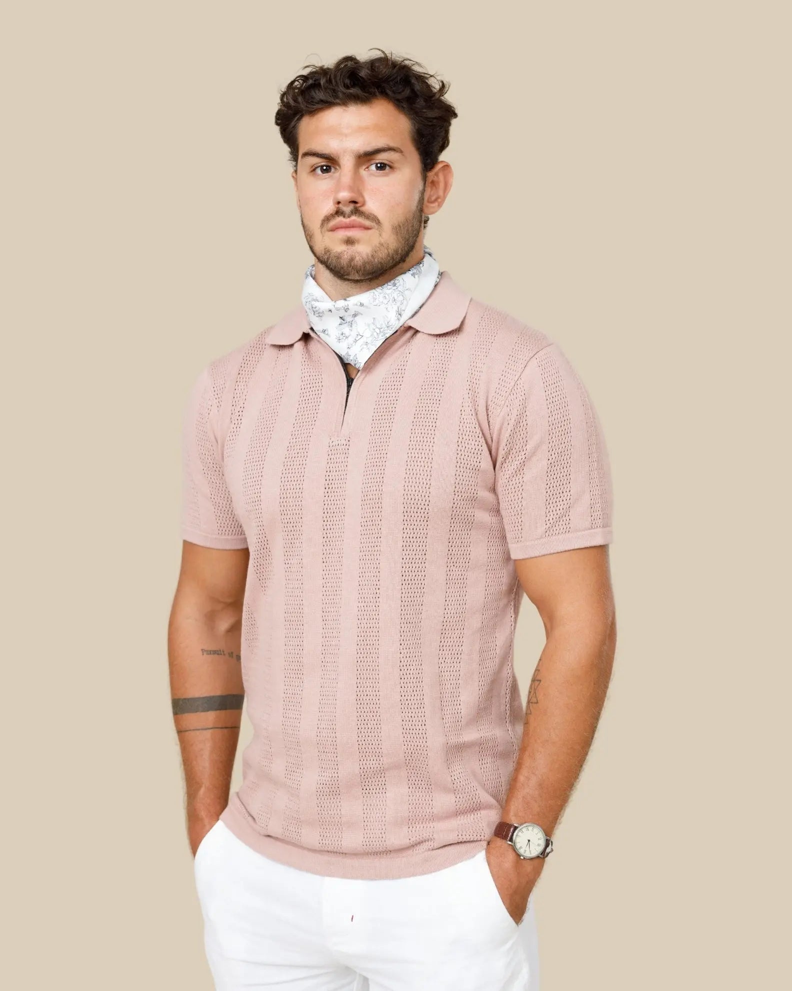 Milano Textured Zipper Polo Legacy London