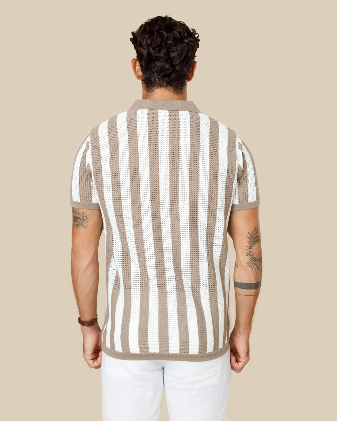 Pure Cotton Striped Knit Polo Shirt Legacy London