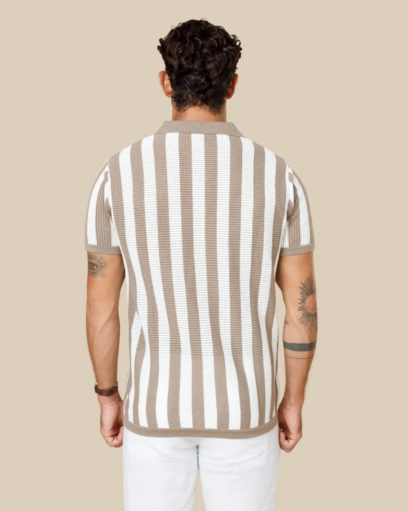 Pure Cotton Striped Knit Polo Shirt Legacy London