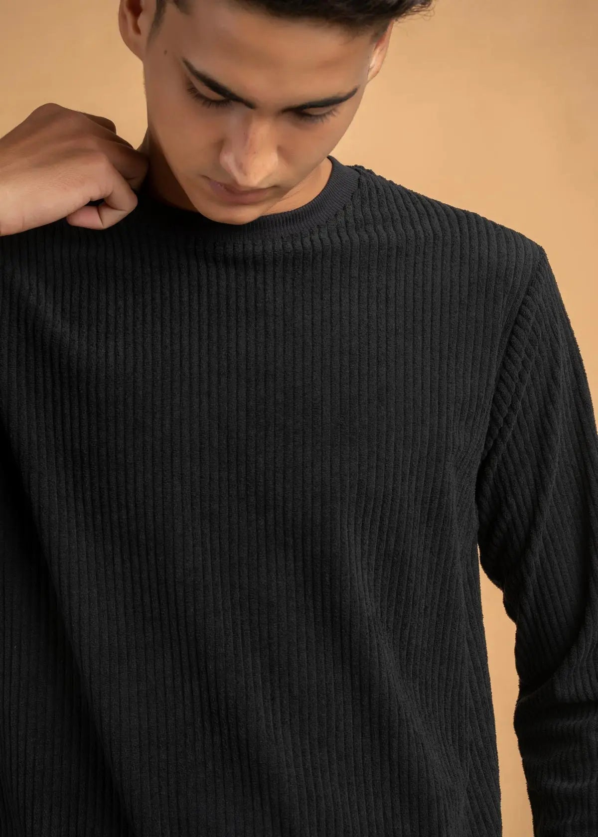 Ribbed Velvet Crewnck Jumper Legacy London