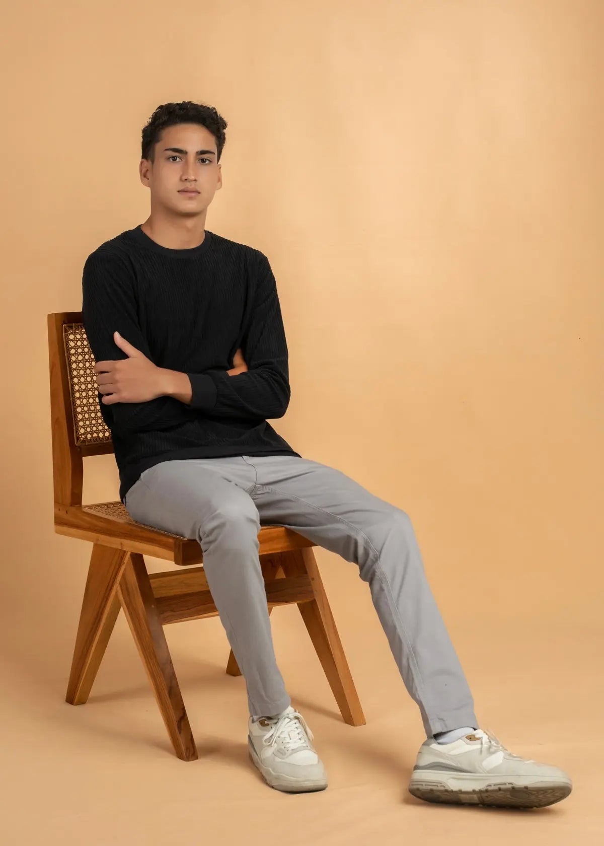 Ribbed Velvet Crewnck Jumper Legacy London