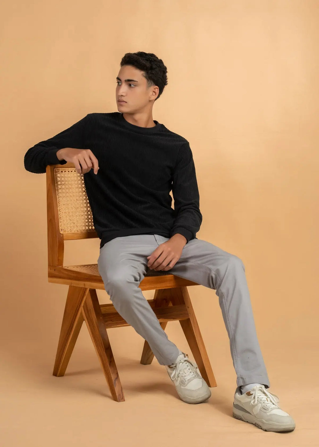 Ribbed Velvet Crewnck Jumper Legacy London