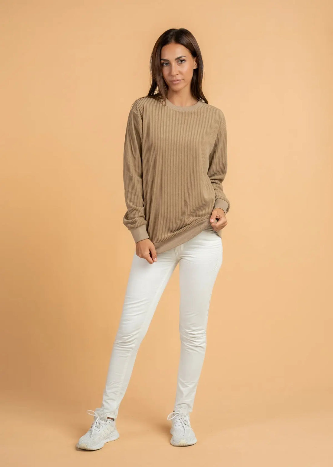 Ribbed Velvet Crewnck Jumper Legacy London