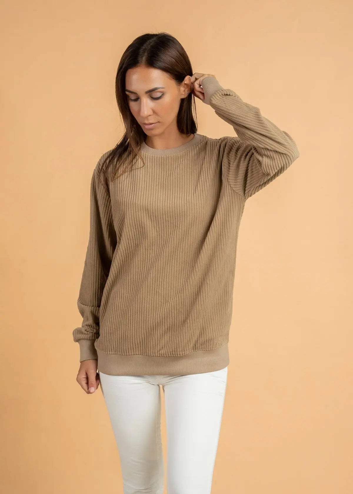 Ribbed Velvet Crewnck Jumper Legacy London