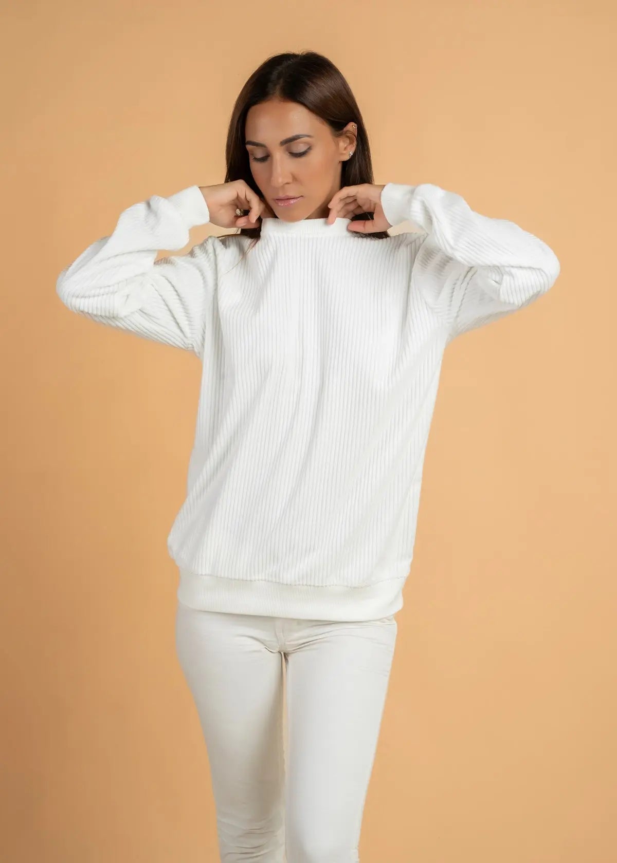 Ribbed Velvet Crewnck Jumper Legacy London