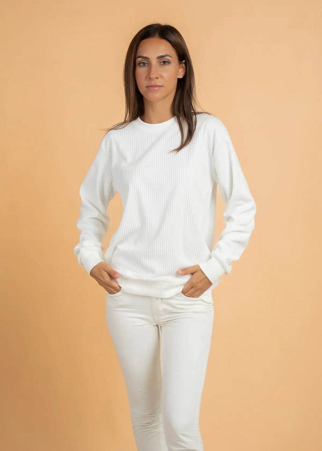 Ribbed Velvet Crewnck Jumper Legacy London