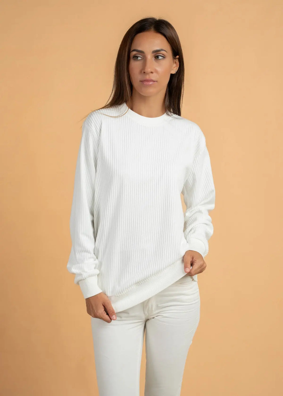 Ribbed Velvet Crewnck Jumper Legacy London