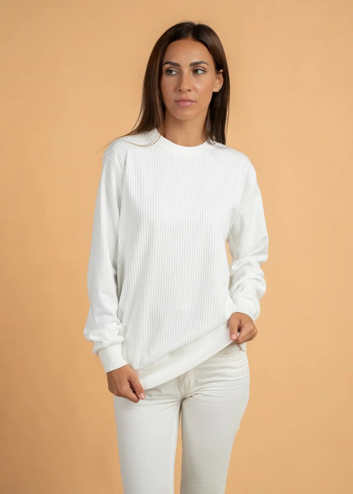 Ribbed Velvet Crewnck Jumper Legacy London