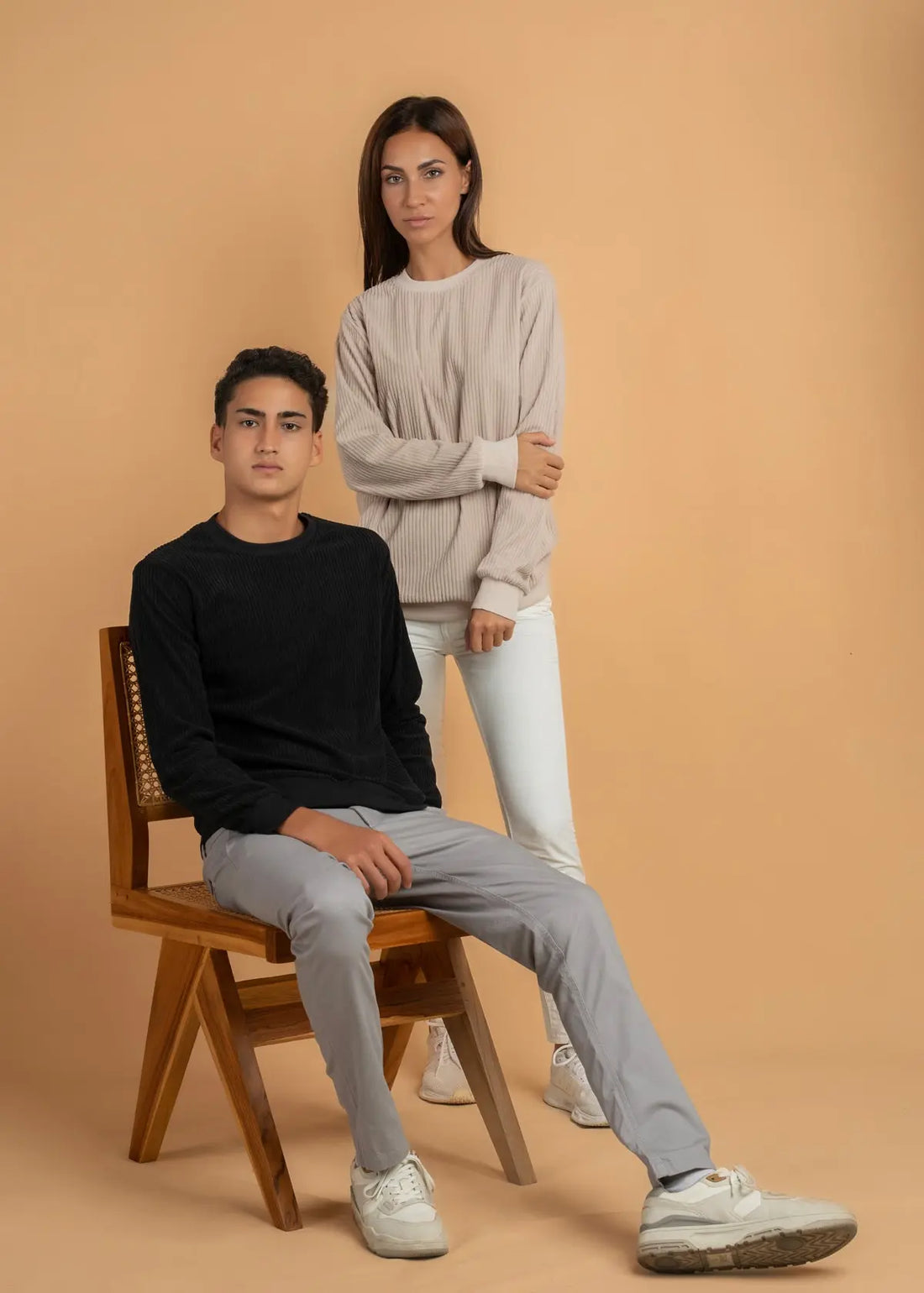 Ribbed Velvet Crewnck Jumper Legacy London