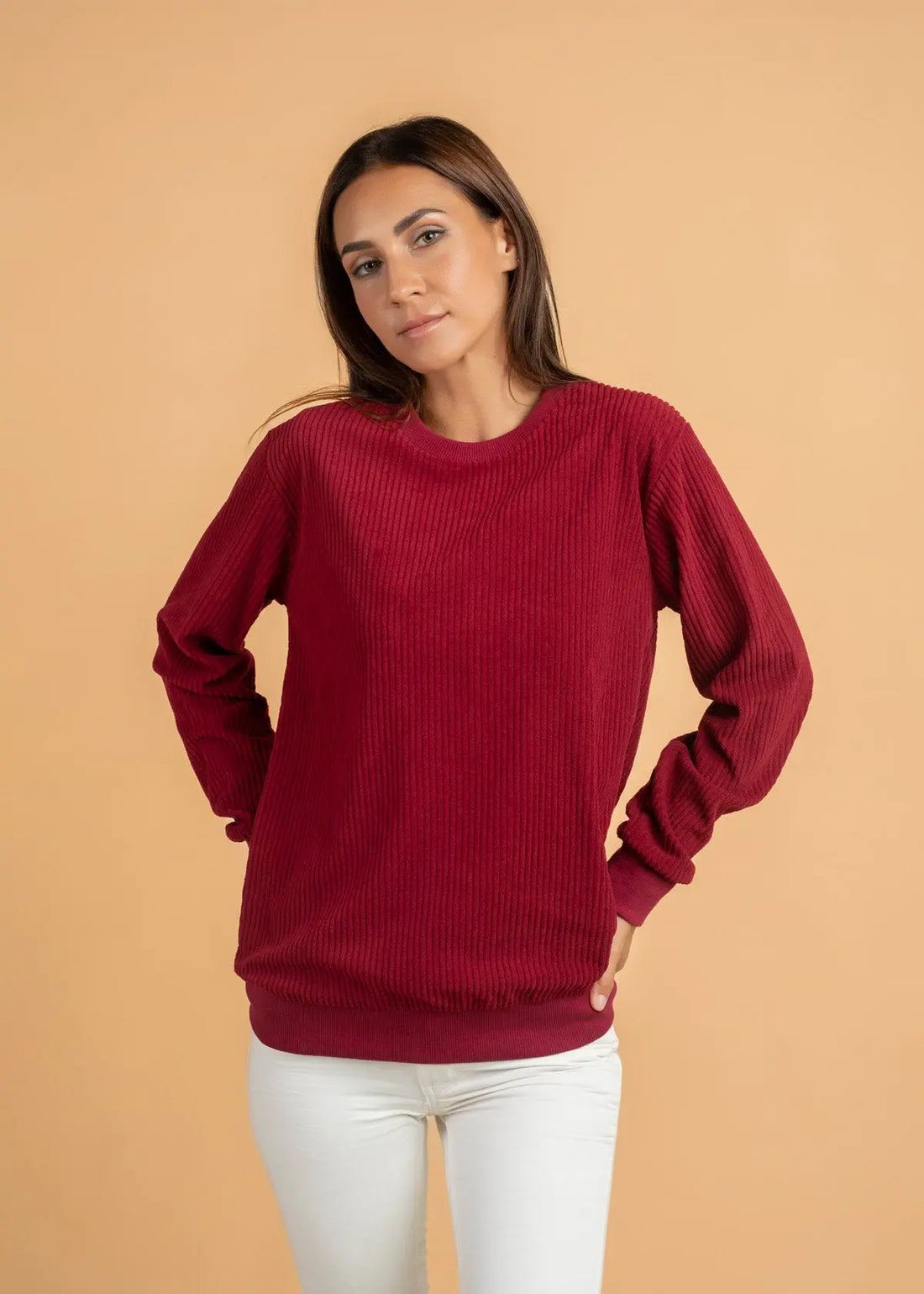 Ribbed Velvet Crewnck Jumper Legacy London
