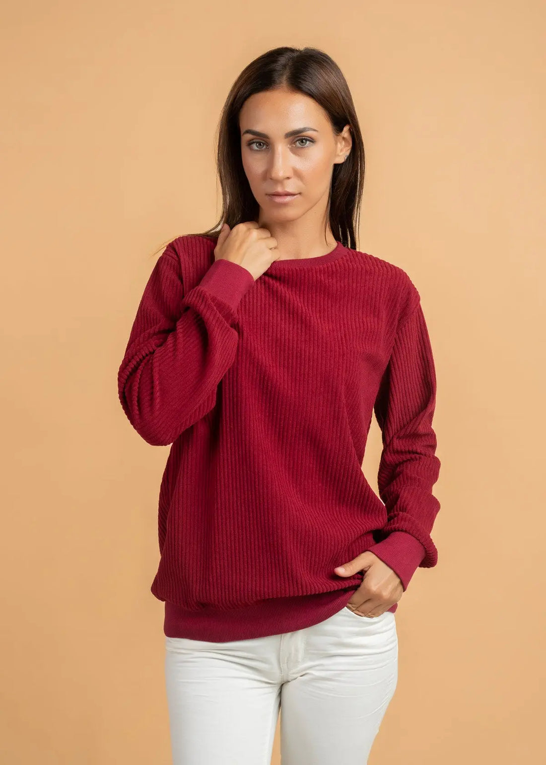 Ribbed Velvet Crewnck Jumper Legacy London