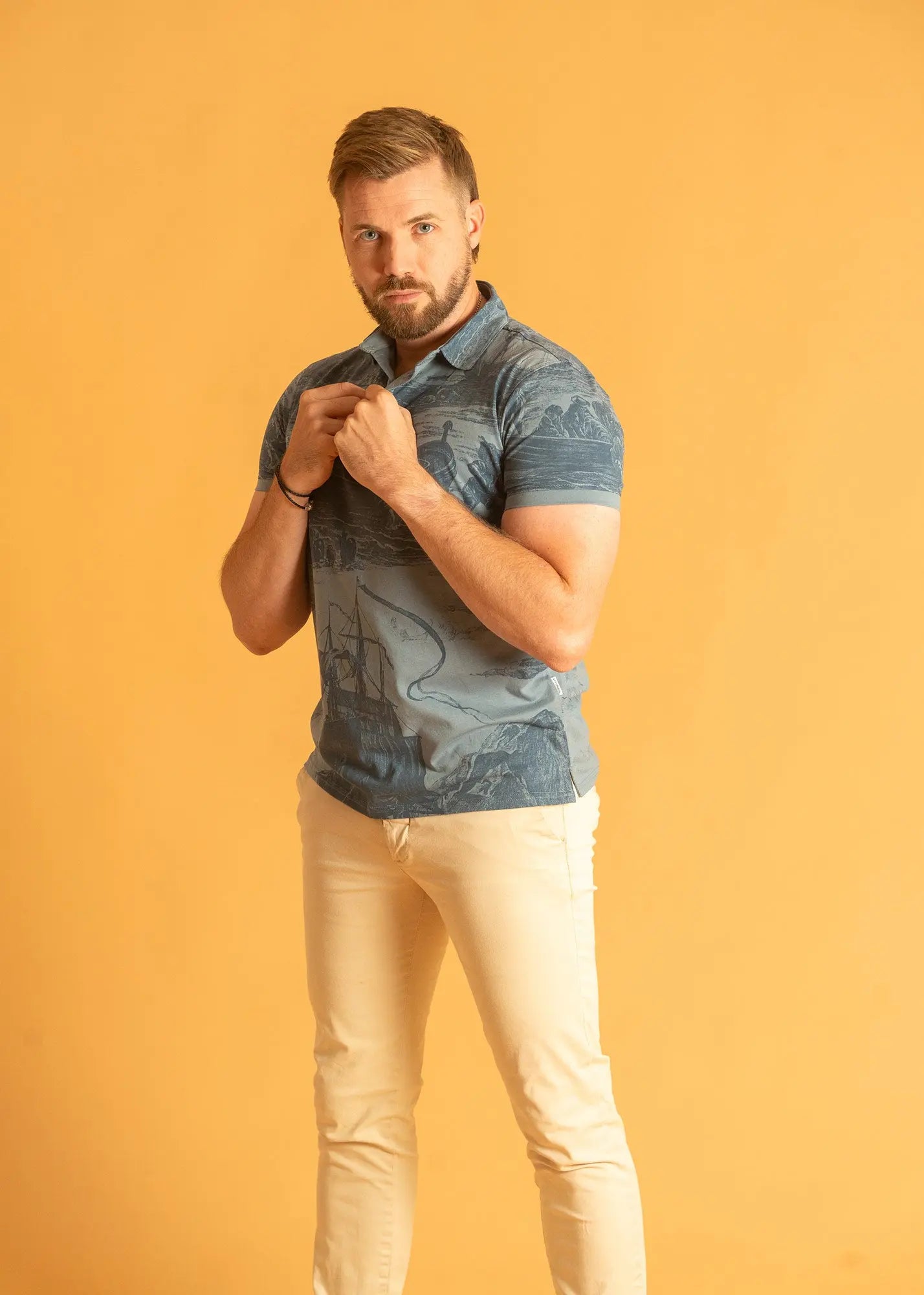 Ship Print Polo Legacy London