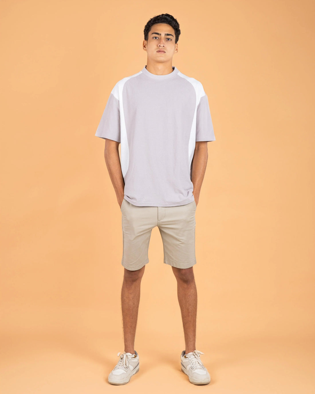 Shoulder Accent Textured Tee Pale-Pink-XL - Legacy London