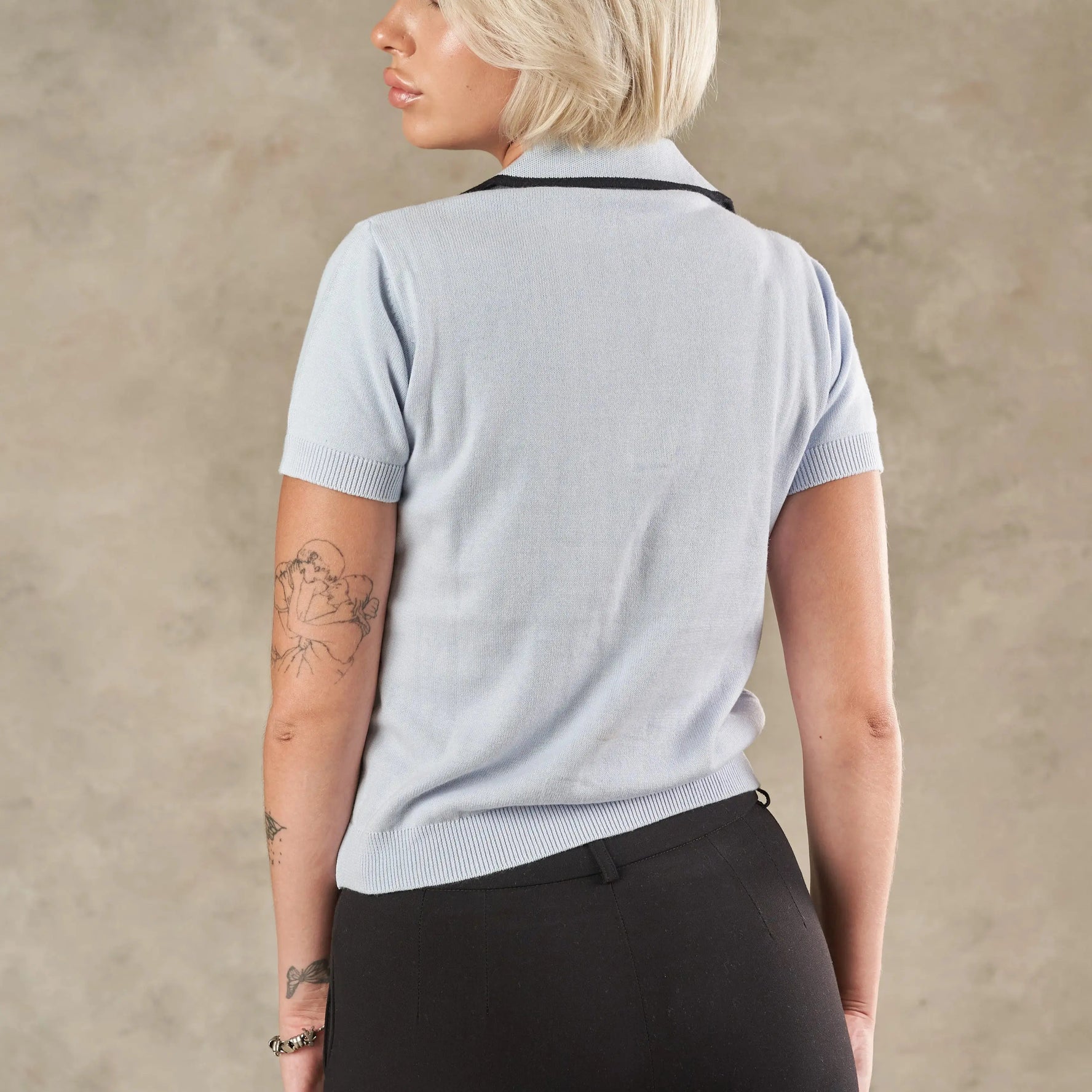Siena V Neck Knit Polo  - Legacy London