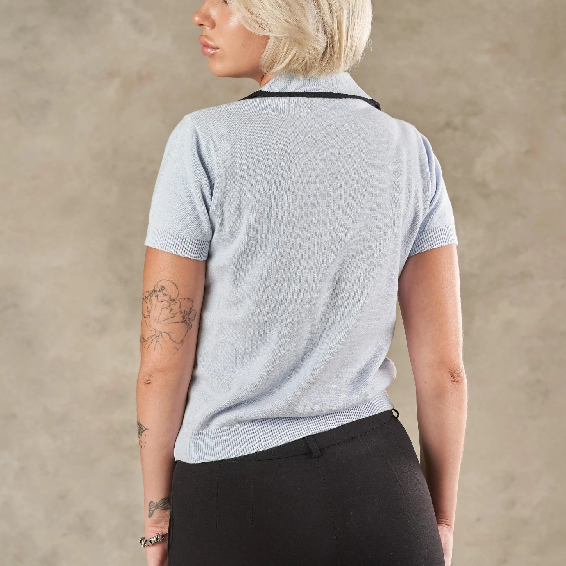 Siena V Neck Knit Polo  - Legacy London