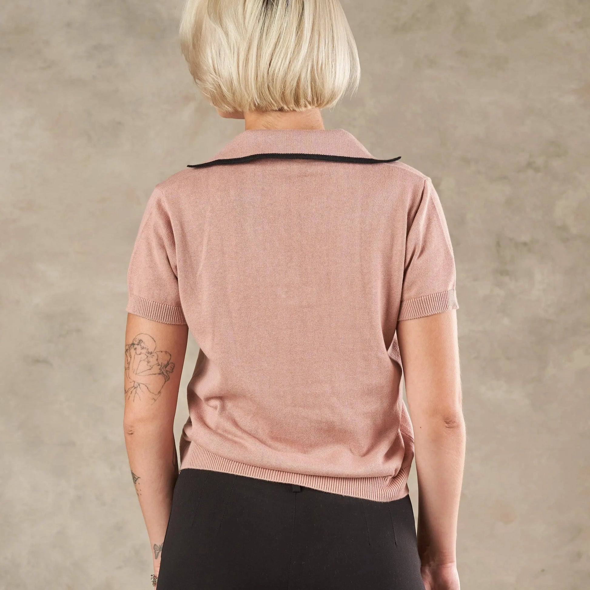 Siena V Neck Knit Polo  - Legacy London