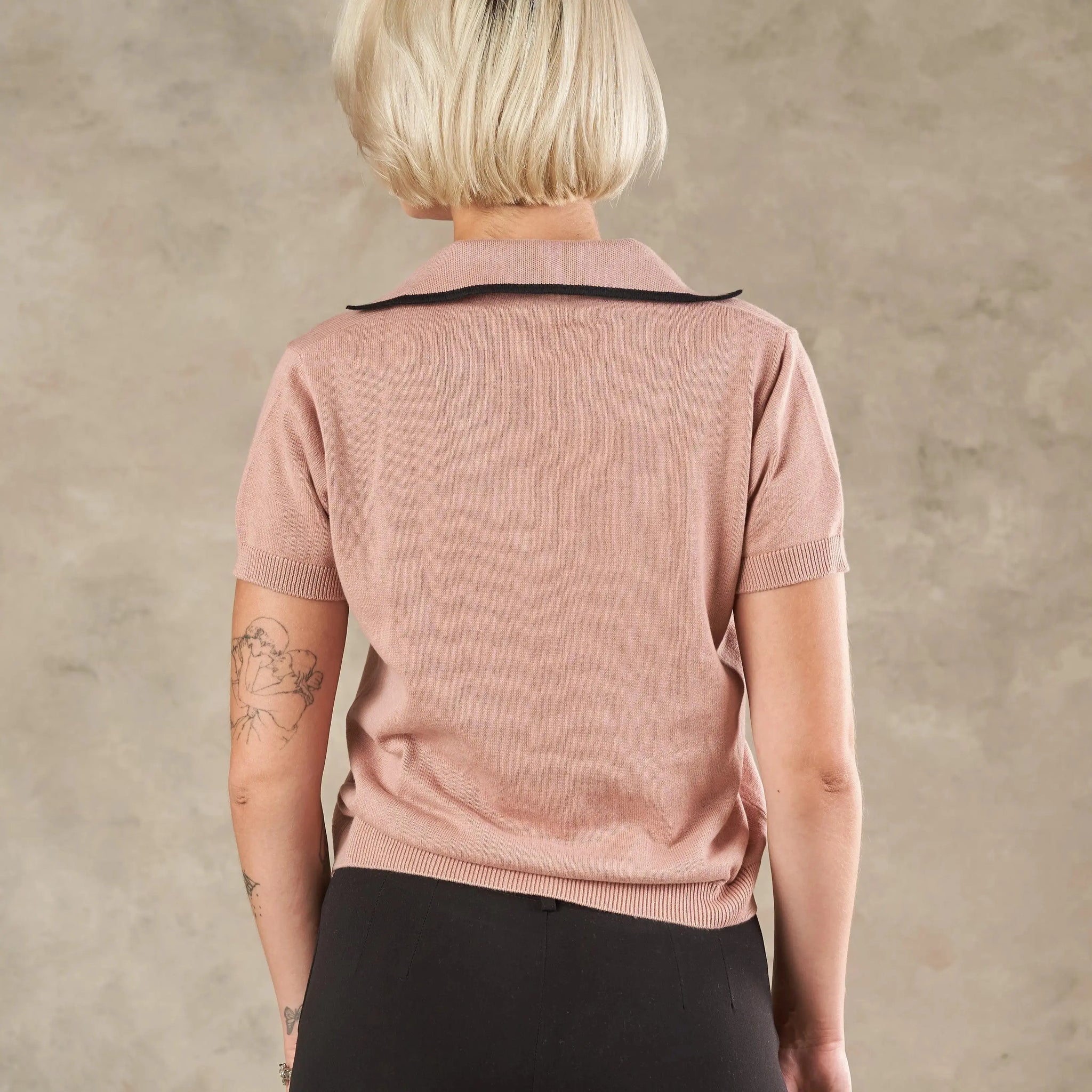 Siena V Neck Knit Polo  - Legacy London