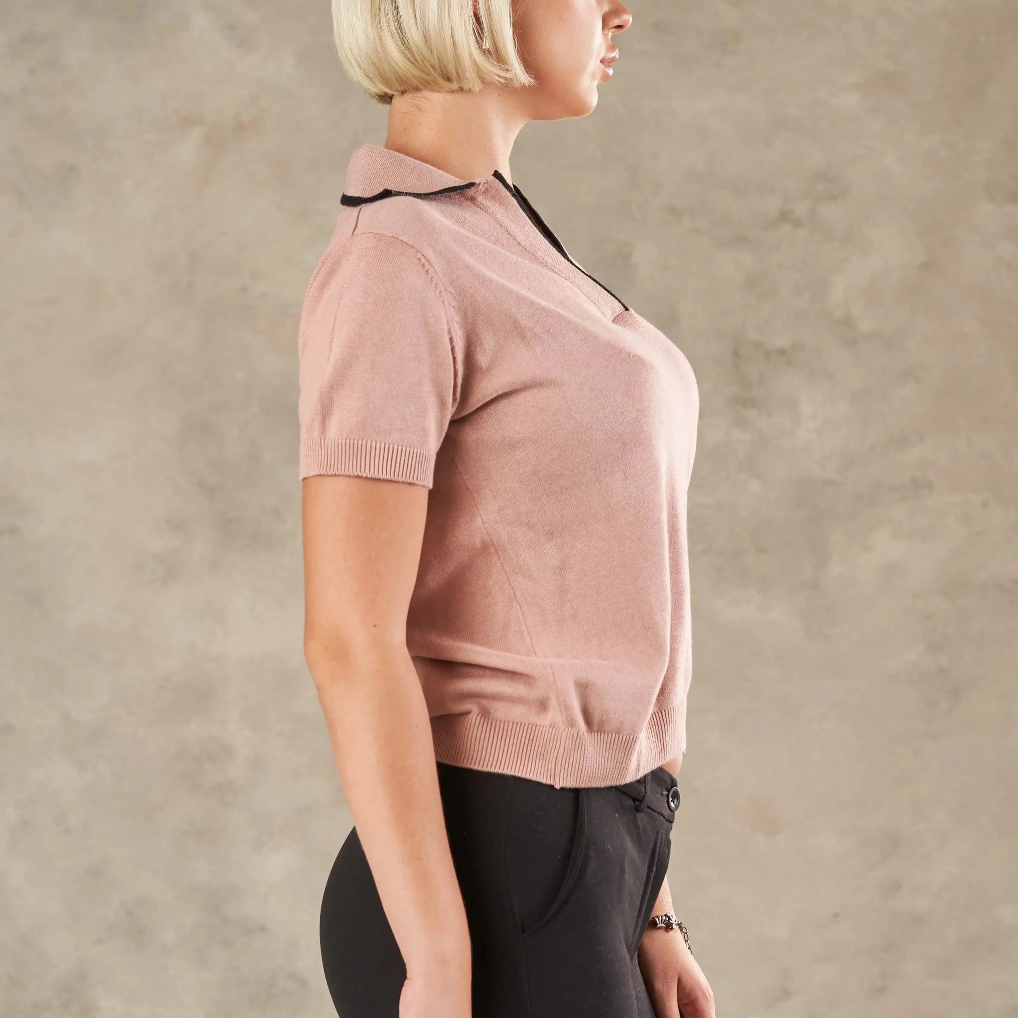 Siena V Neck Knit Polo  - Legacy London