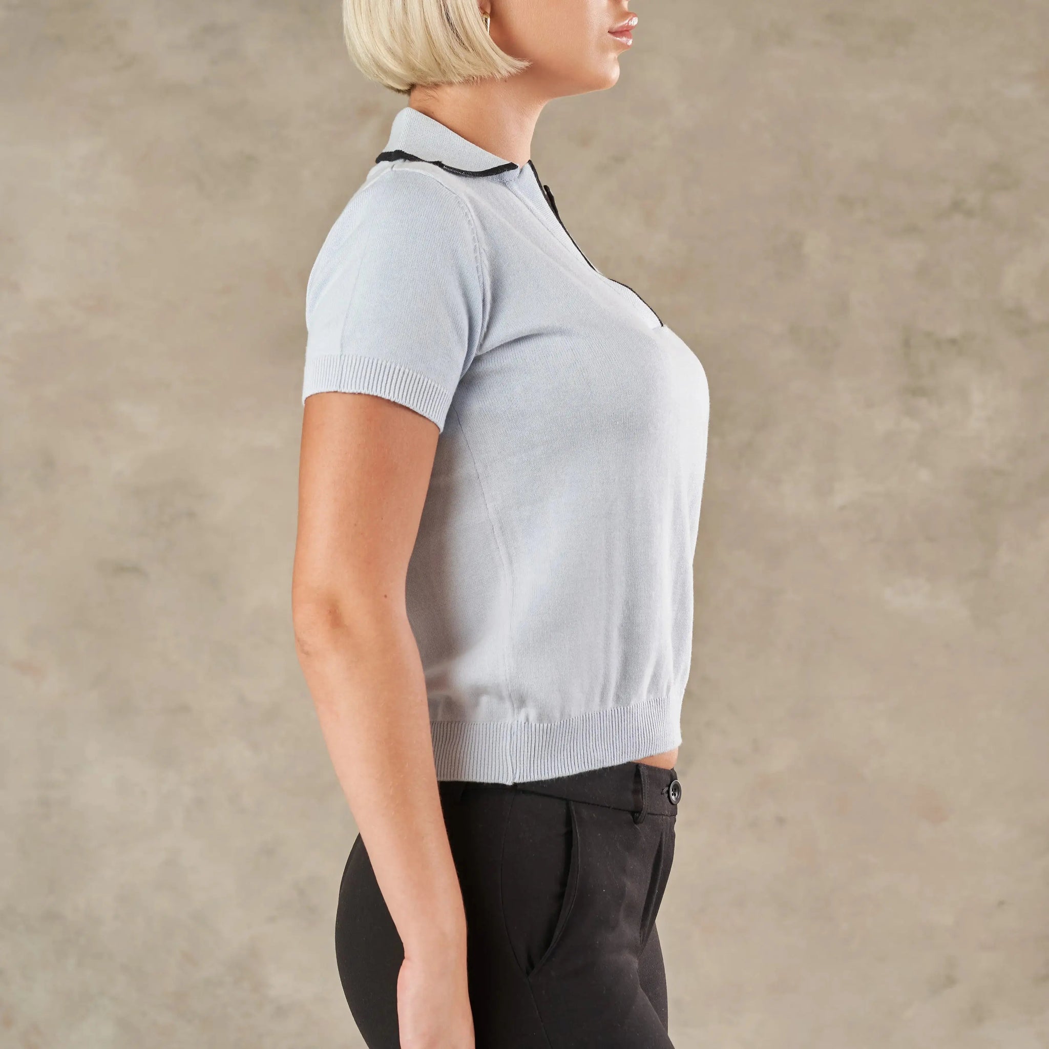 Siena V Neck Knit Polo  - Legacy London