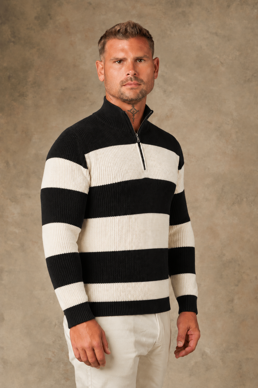 Soft Horizon Zipper Pullover  - LCY London