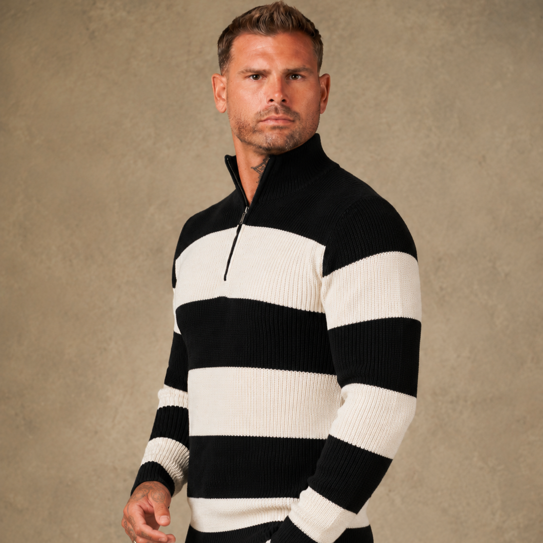 Soft Horizon Zipper Pullover  - LCY London