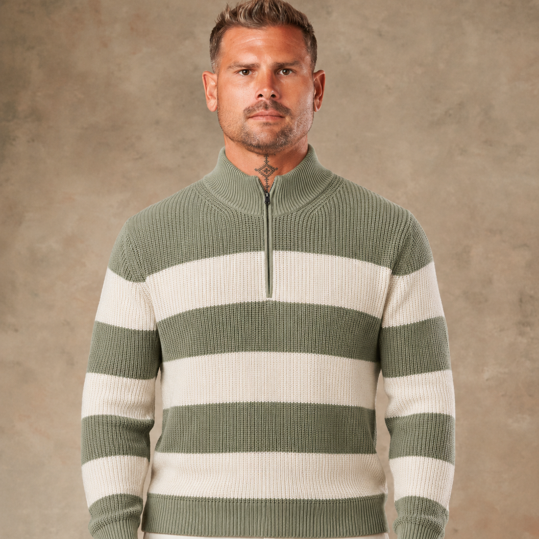 Soft Horizon Zipper Pullover  - LCY London