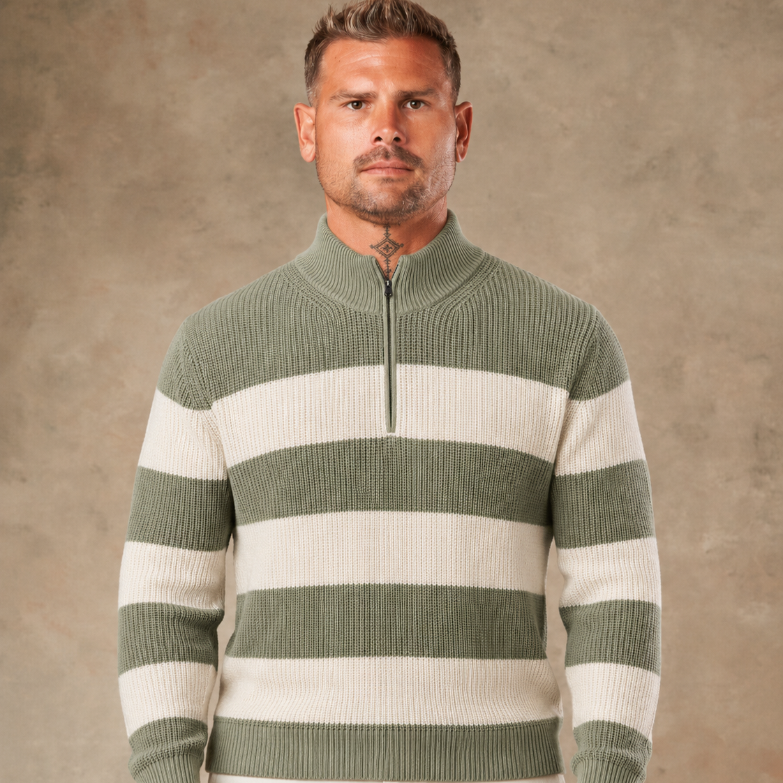 Soft Horizon Zipper Pullover  - LCY London