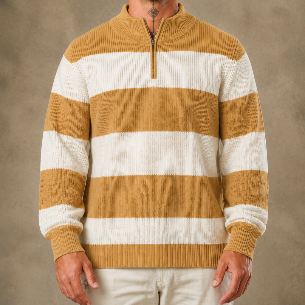 Soft Horizon Zipper Pullover  - LCY London