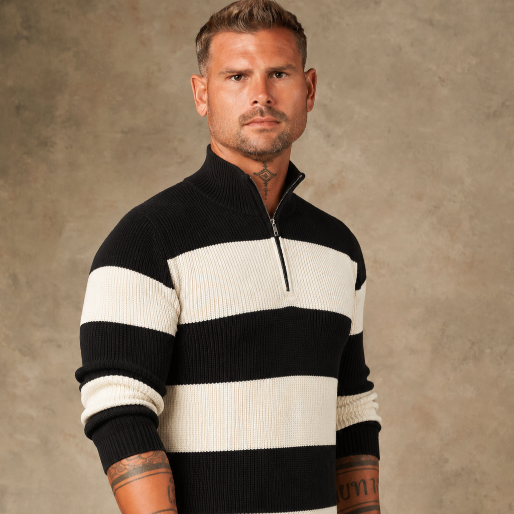 Soft Horizon Zipper Pullover  - LCY London