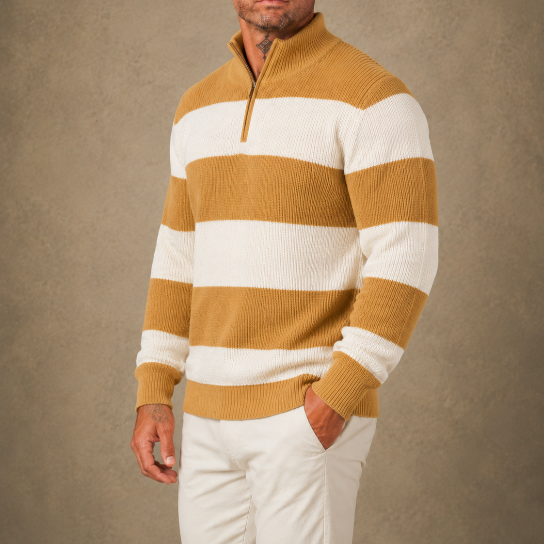 Soft Horizon Zipper Pullover  - LCY London