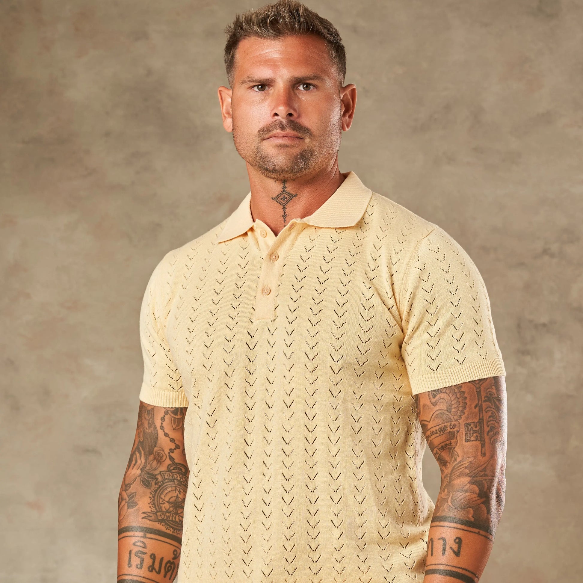 Sorrento Chevron Knit Polo - Legacy London