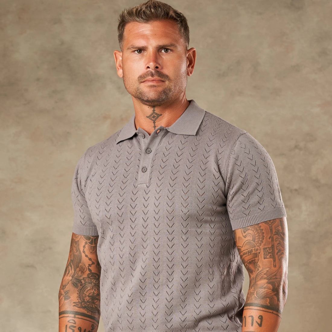 Sorrento Chevron Knit Polo - Legacy London