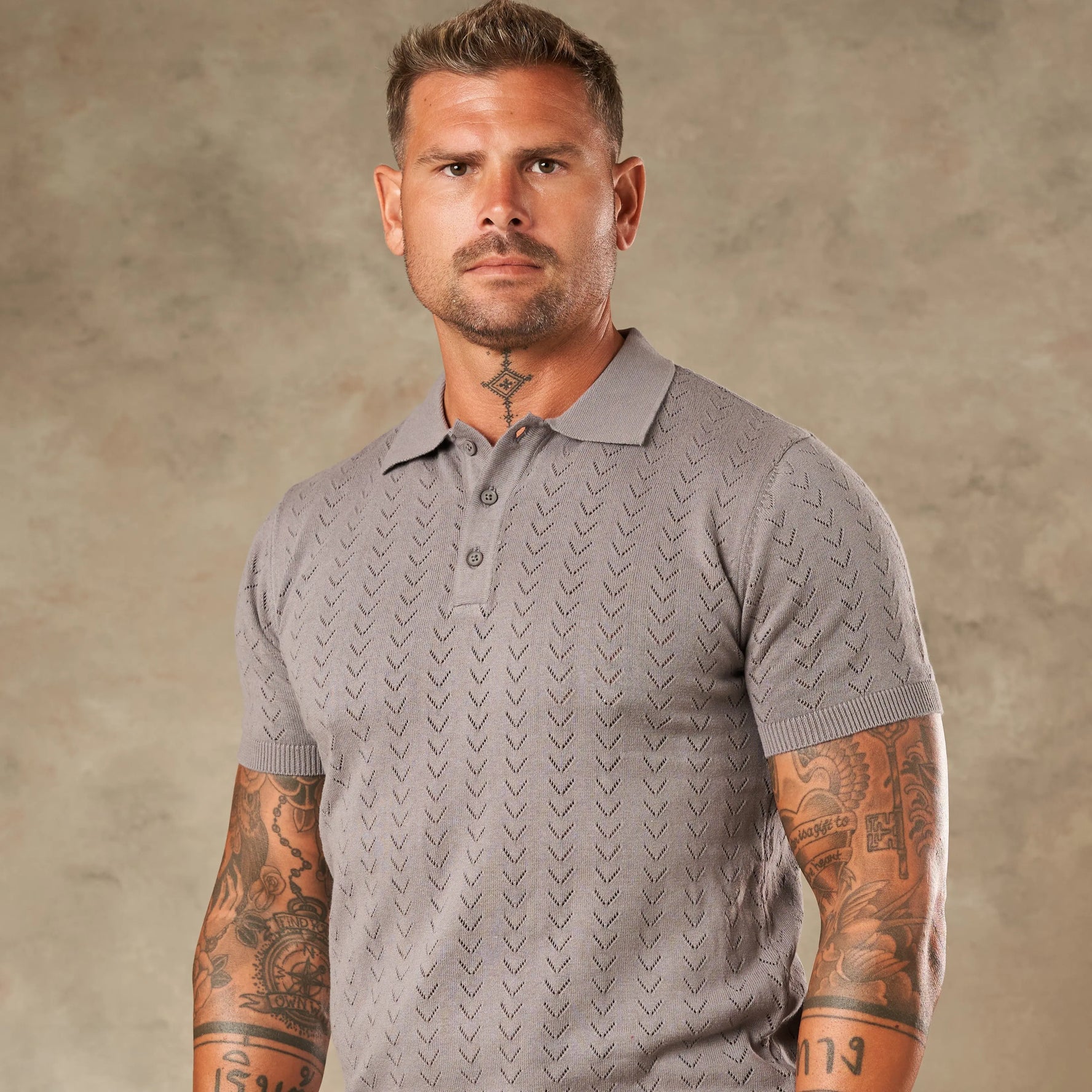 Sorrento Chevron Knit Polo - Legacy London