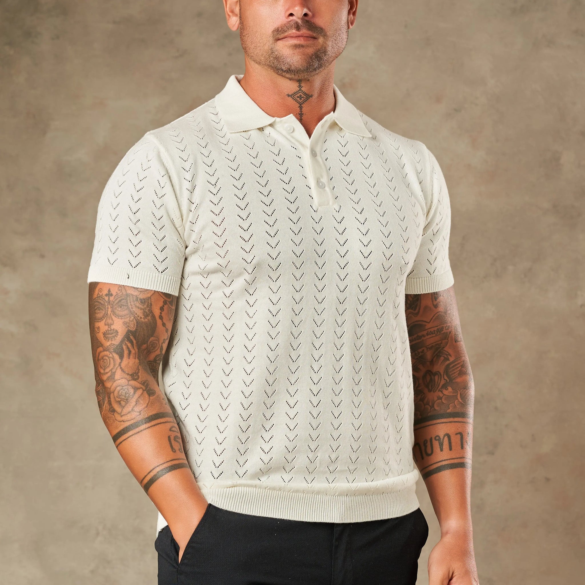 Sorrento Chevron Knit Polo - Legacy London