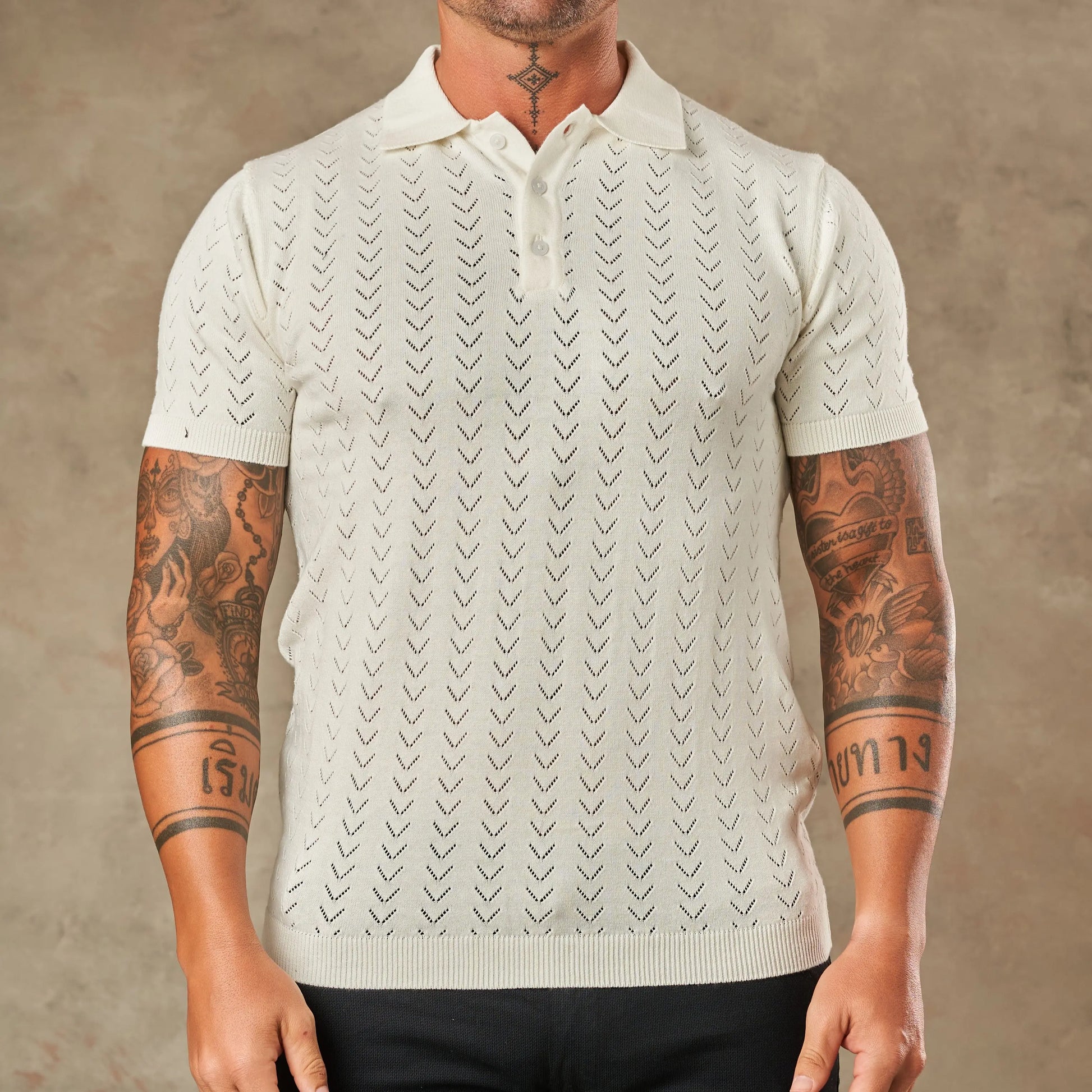 Sorrento Chevron Knit Polo - Legacy London