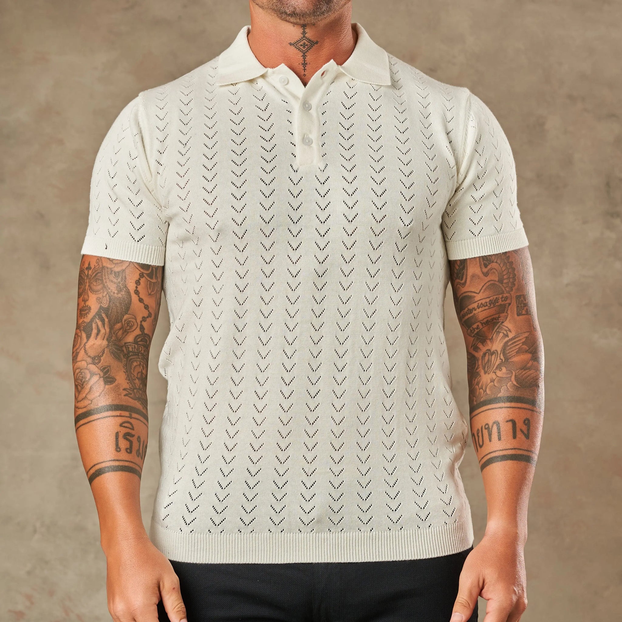 Sorrento Chevron Knit Polo - Legacy London